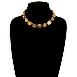 KATHY VAN ZEELAND | Golden Hour Amber Jewel-Tone Statement Necklace | NWOT